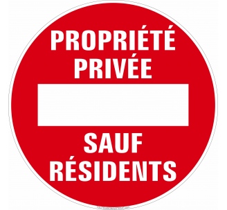 Panneaux parking privé réservé aux occupants de la résidence