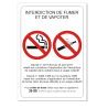 Adhésifs interdiction de fumer et vapoter