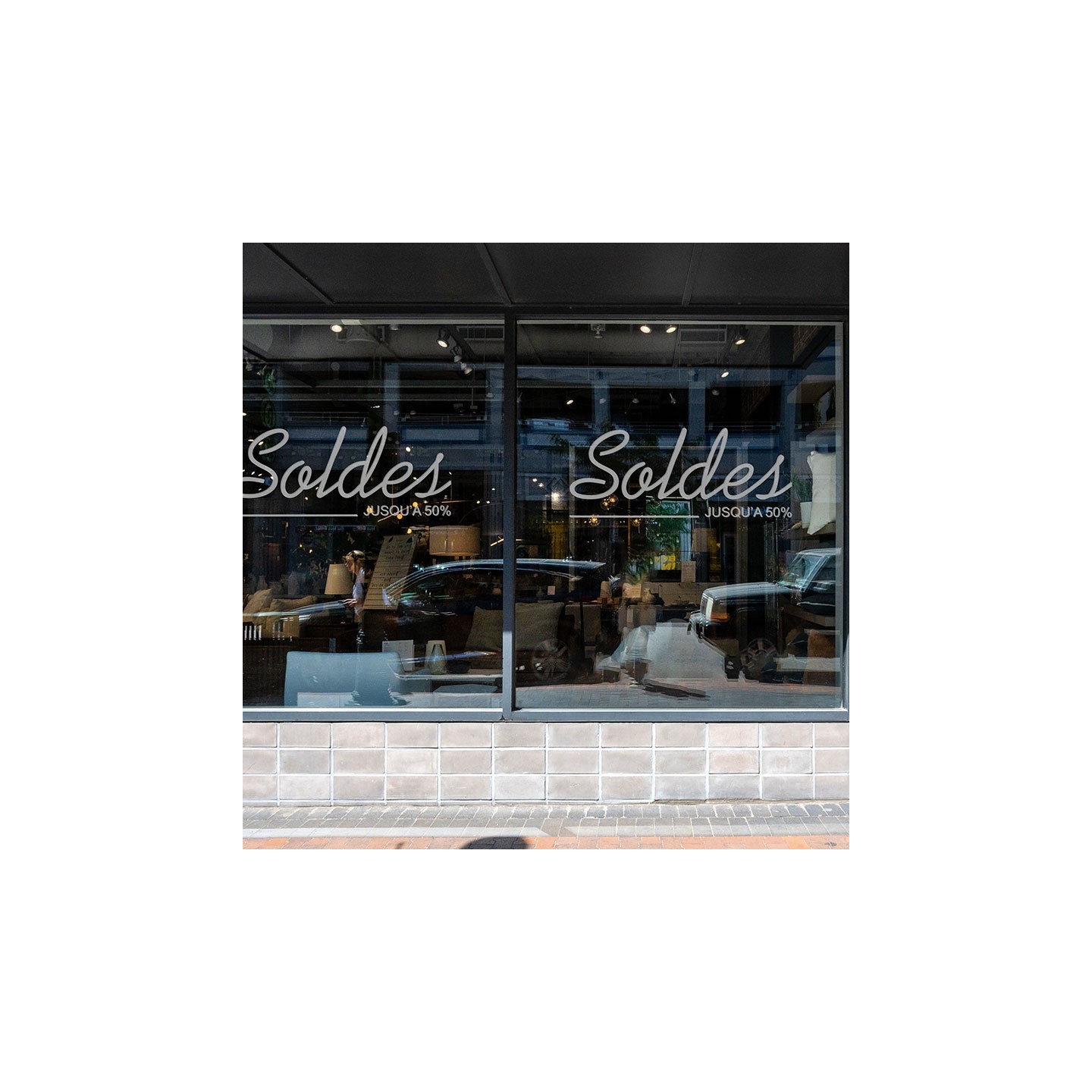 Sticker soldes dans un rectangle