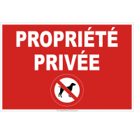 Panneau de sécurité Propriété privée, chiens interdits