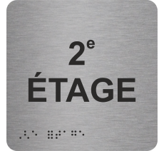 Pictogramme avec braille et relief - 2e étage