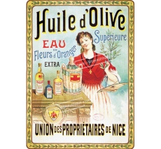 Plaque publicité vintage "Huile d'olive de Nice"