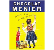 Publicité Vintage "Chocolat Menier" sur plaque alu