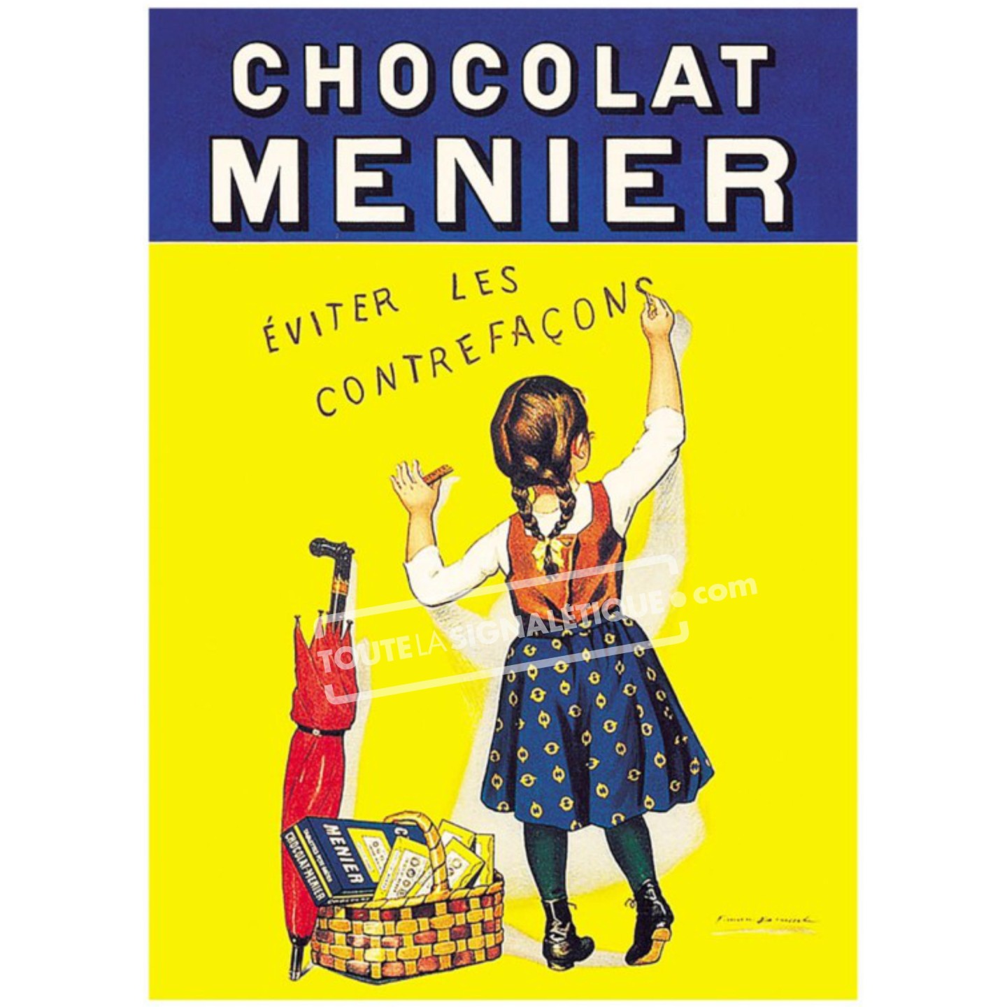 Publicité Vintage  "Chocolat Menier" sur plaque alu