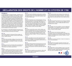 Déclaration des droits de l'Homme et du Citoyen - Panneau d'affichage obligatoire