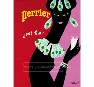 Publicité Vintage "Perrier, c'est fou"