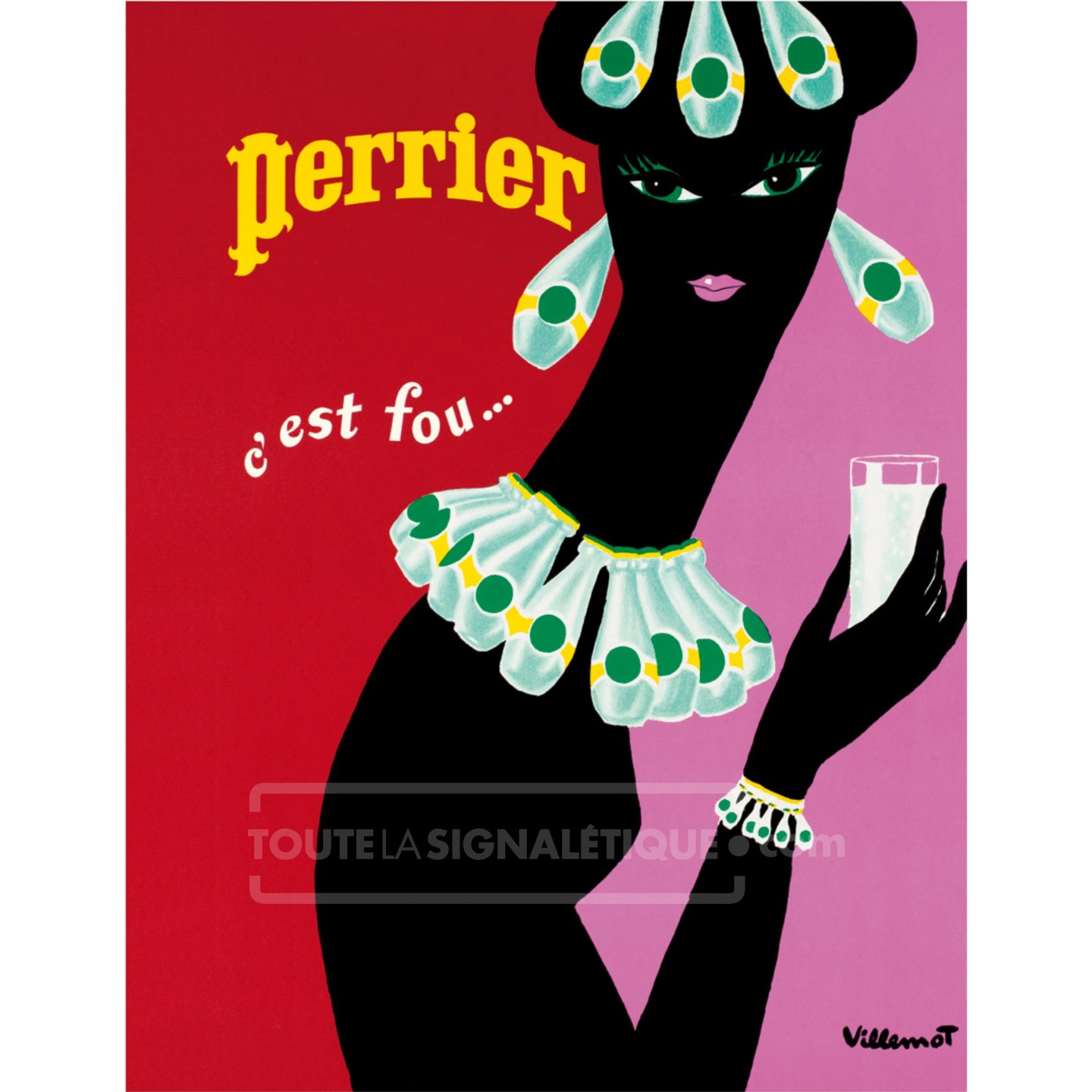 Publicité Vintage  "Perrier, c'est fou"