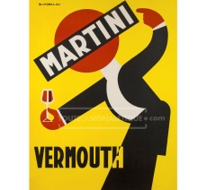 Publicité Vintage "Martini Vermouth" sur plaque alu