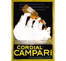 Publicité Vintage "Cordial Campari" sur plaque alu