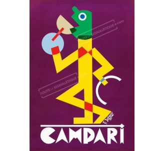 Publicité Vintage "Campari" sur plaque alu
