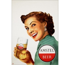 Plaque publicité vintage "Amstel Beer"