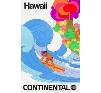 Plaque publicité Continental - Hawaii