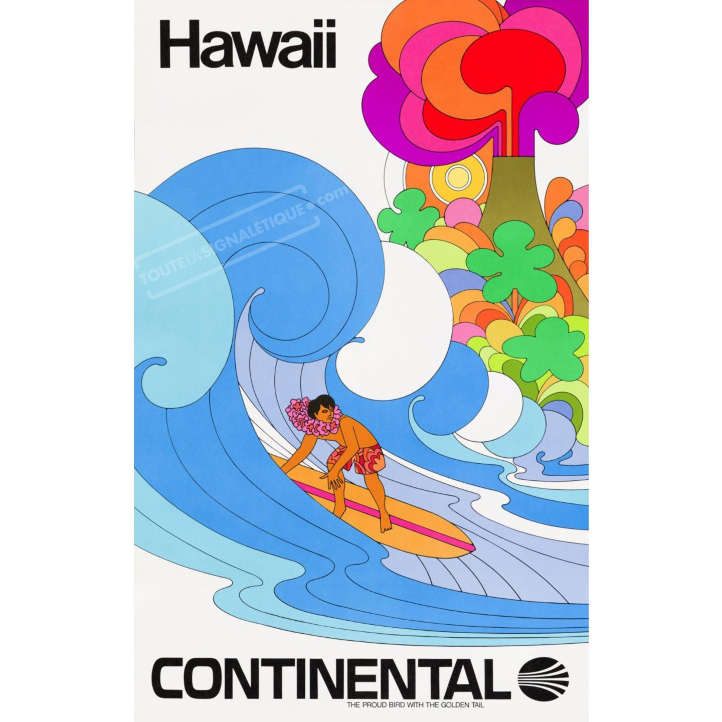 Plaque publicité Continental - Hawaii