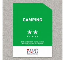 Panonceau Camping loisirs 2 étoiles 2023