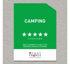 Panonceau Camping tourisme 5 étoiles 2023