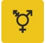 Plaque porte carrée symbole Toilette non genré jaune