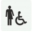 Plaque porte carrée Toilette handicapé non genré blanc