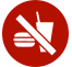 Plaque porte alu ou pvc picto rond "Interdiction de manger"