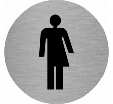 Plaque porte ronde picto "Toilettes non genrées" alu ou pvc