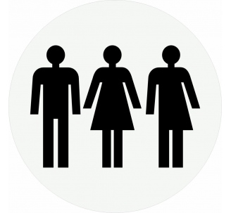 Plaque porte "Toilette homme, femme et non genré"