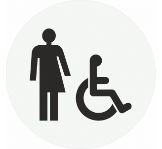 Plaque porte Toilette non genré et handicapé pictogramme rond