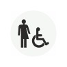Plaque porte Toilette non genré et handicapé pictogramme rond