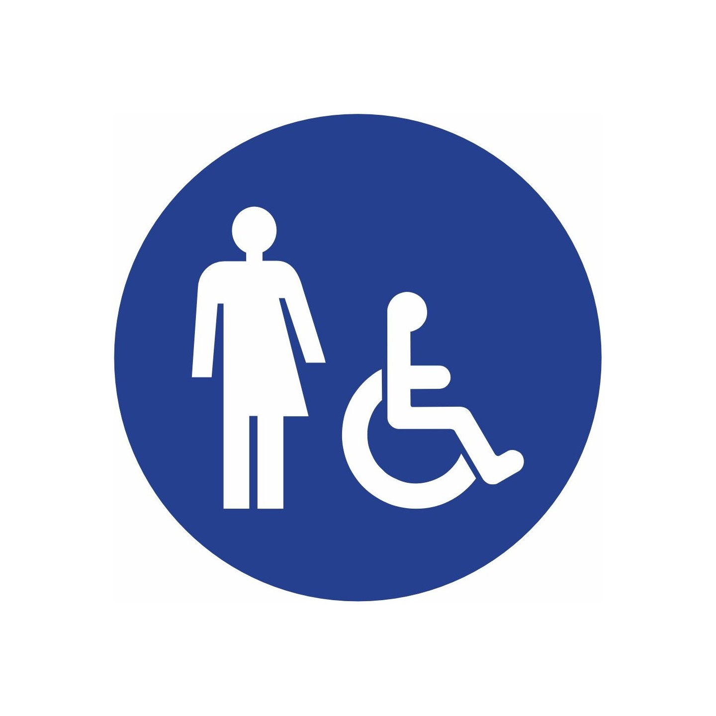 Plaque porte Toilette non genré et handicapé pictogramme rond