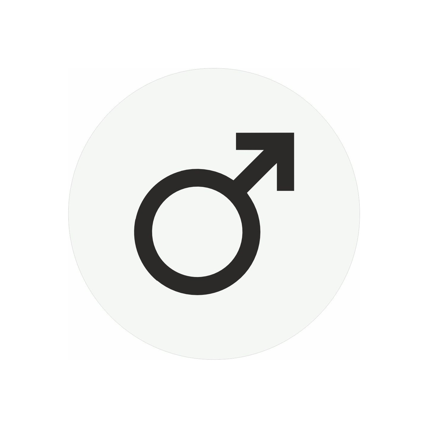 Plaque porte Toilette homme symbole rond