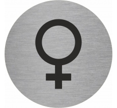 Plaque porte Toilette femme symbole rond