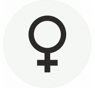 Plaque porte Toilette femme symbole rond