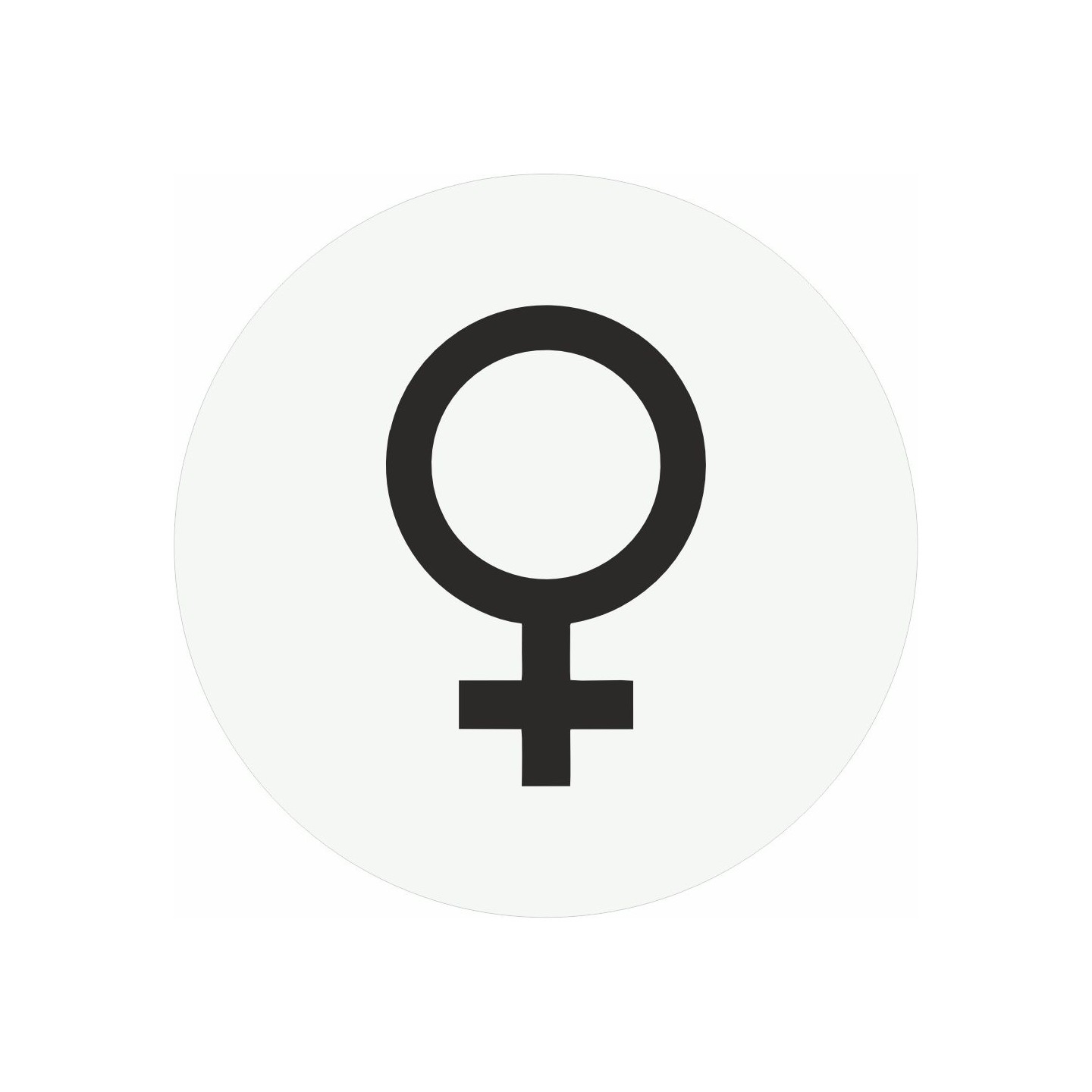 Plaque porte Toilette femme symbole rond