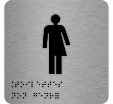 Pictogramme avec braille et relief "Toilette non genré"