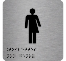 Pictogramme avec braille et relief "Toilettes non genrées"