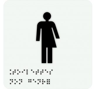 Pictogramme avec braille et relief "Toilette non genré"