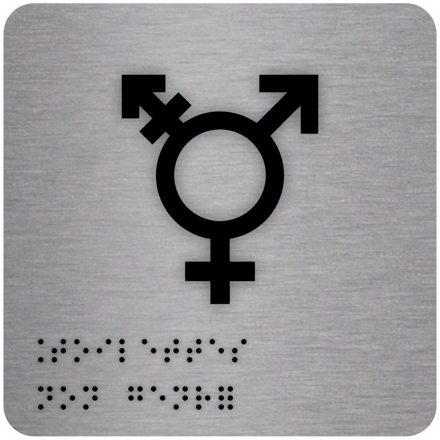 Pictogramme avec braille et relief  "Symbole Toilette non genré"