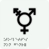 Pictogramme avec braille et relief  "Symbole Toilette non genré"