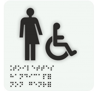 Pictogramme avec braille et relief Toilettes handicapé non genré