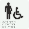 Pictogramme avec braille et relief  Toilettes handicapé non genré