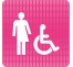 Plaque de porte "Point Picto" Toilettes handicapé Non genré - plexi/alu