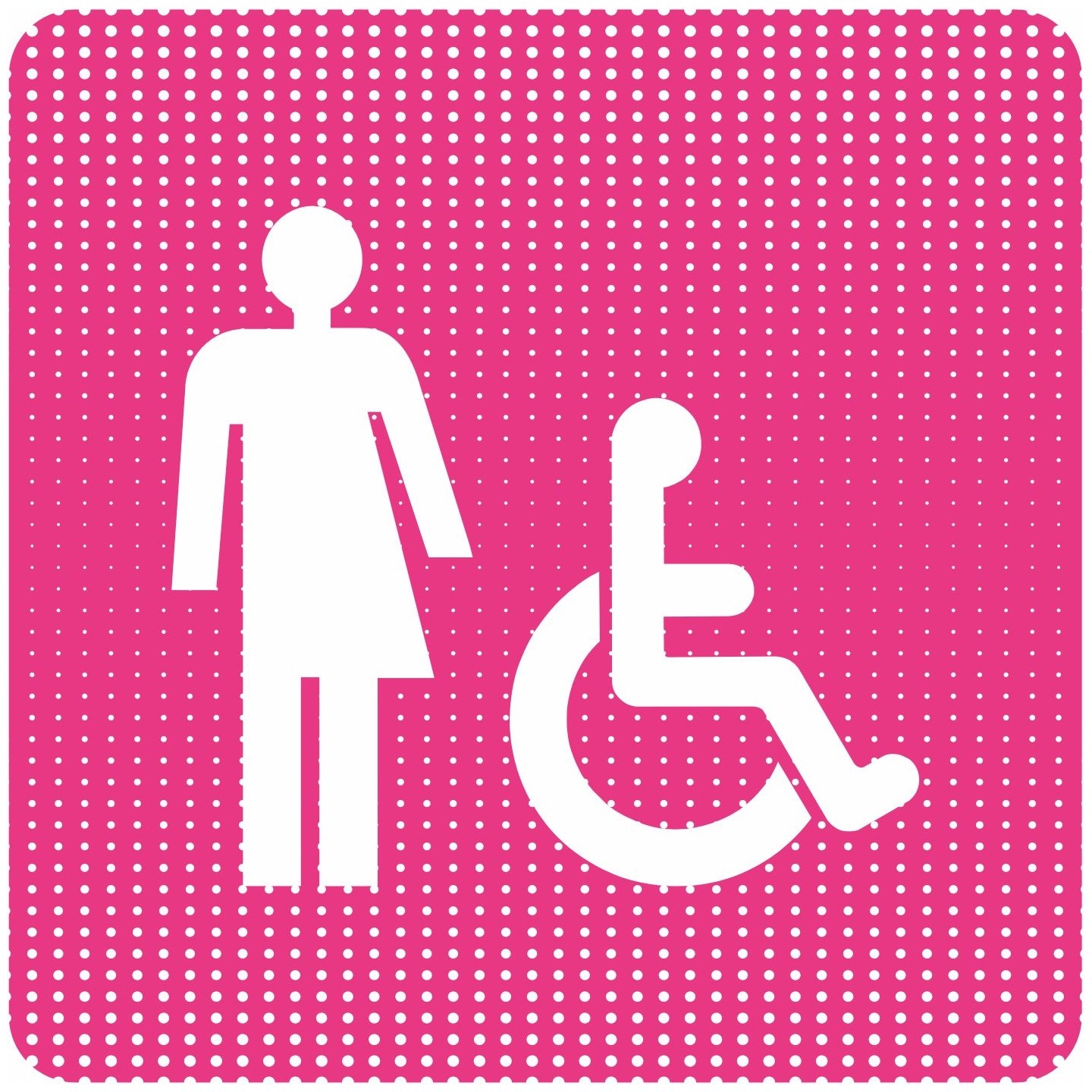 Plaque de porte  "Point Picto" Toilettes handicapé Non genré - plexi/alu