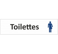 Plaque de porte standard en plexiglass "Toilettes non genrées"