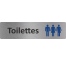 Plaque de porte standard en plexiglass "Toilettes mixtes non genrées"