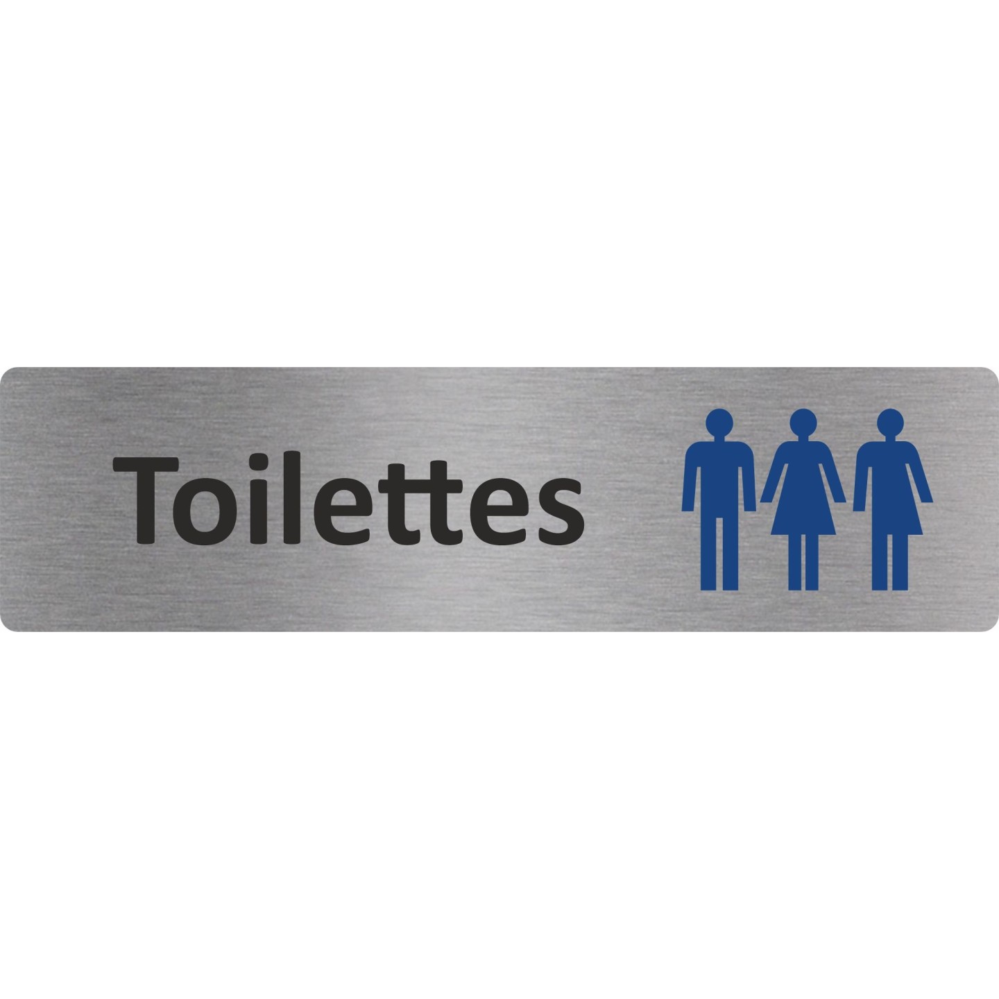 Plaque de porte standard en plexiglass "Toilettes mixtes non genrées"