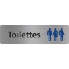 Plaque de porte standard en plexiglass "Toilettes mixtes non genrées"