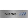 Plaque de porte standard en aluminium "Symbole Toilettes mixtes non genrées"