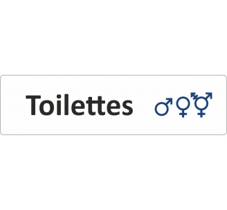 Plaque de porte standard en plexi "Symbole Toilettes mixtes non genrées"