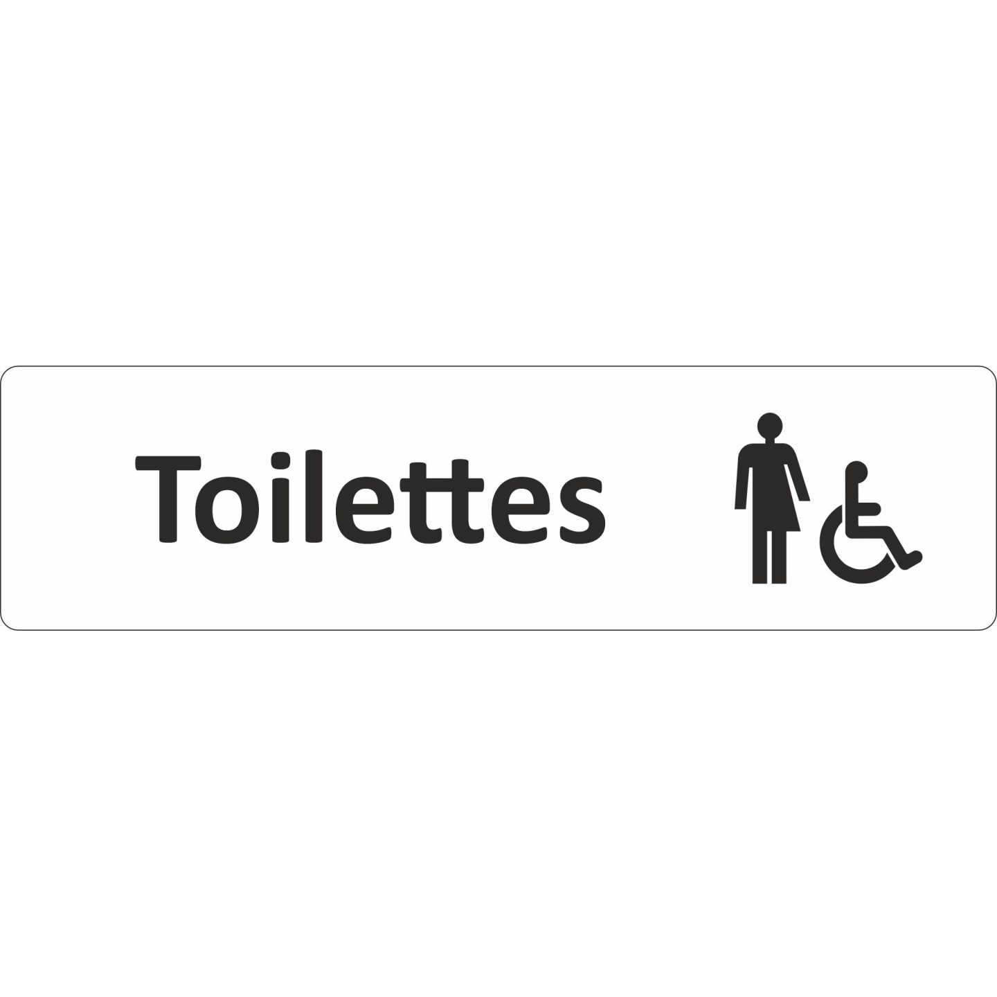 Plaque de porte standard en plexiglass "Toilettes handicapés non genrés"