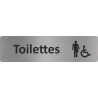 Plaque de porte standard en plexiglass "Toilettes handicapés non genrés"