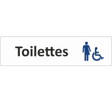 Plaque de porte standard en plexiglass "Toilettes handicapés non genrées"