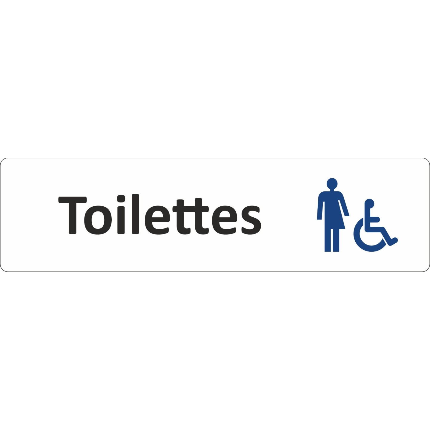Plaque de porte standard en plexiglass "Toilettes handicapés non genrés"